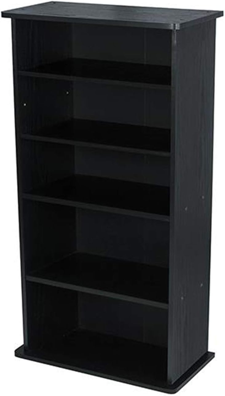 Atlantic Drawbridge Media Cabinet - New/Improved Holds 240 CDs, Wide Stable Base, 4 Adjustable, 2 Fixed Deeper Shelves, 36 X 19 X 10 inch PN37936251 in Black Pack of 2