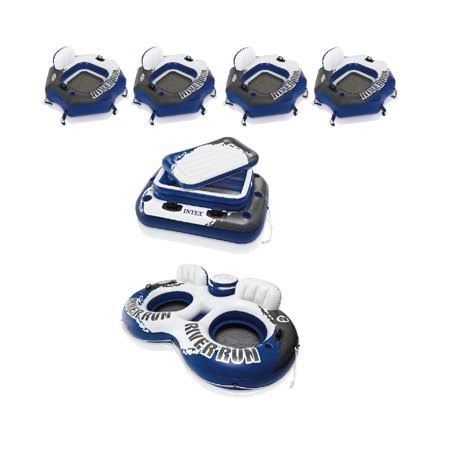 Intex 1 Person Floating Tube (4 Pack), 72 Can Cooler Float, u0026 2 Person Tube