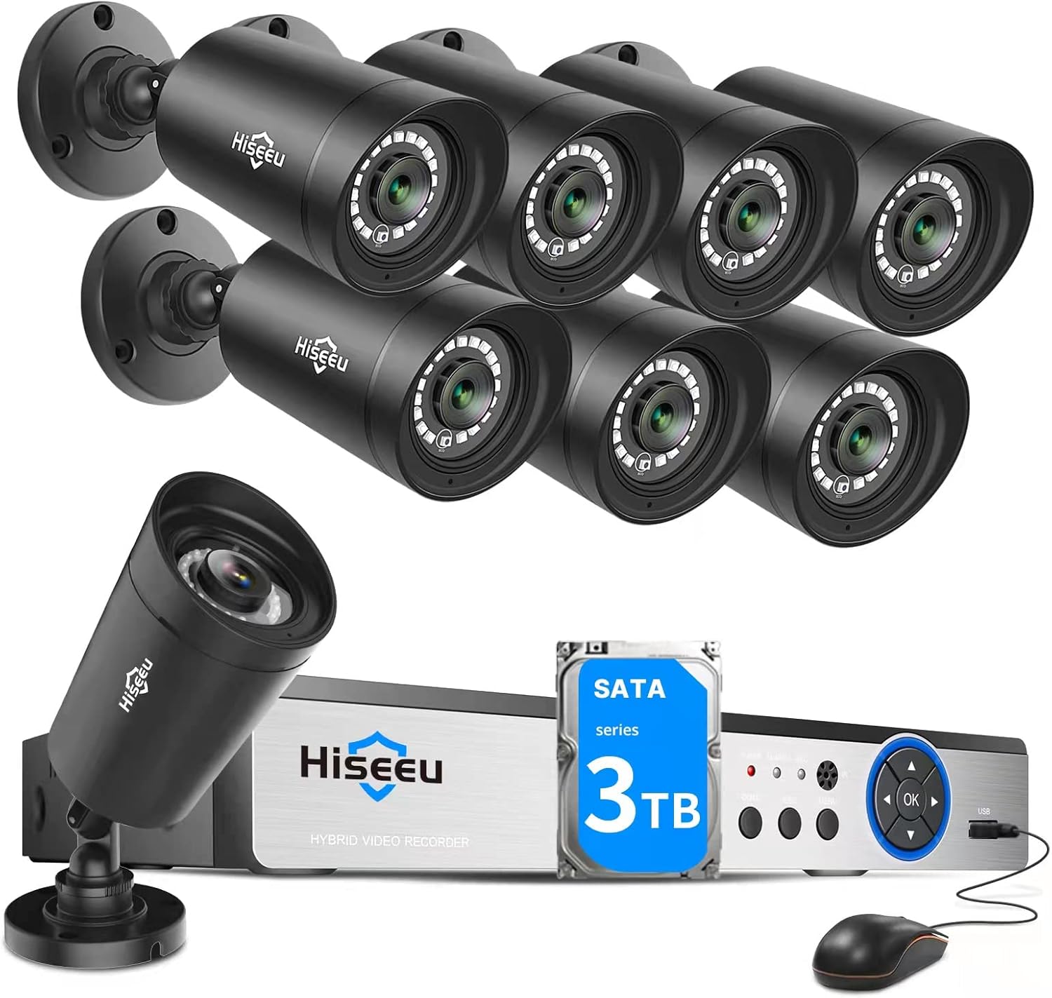 【3TB&nbsp;HDD】&nbsp;Hiseeu&nbsp;5MP&nbsp;8Channel&nbsp;Security&nbsp;Camera&nbsp;System,8Pcs&nbsp;1080P&nbsp;Super&nbsp;HD&nbsp;Wired&nbsp;Outdoor&nbsp;Cameras&nbsp;with&nbsp;Night&nbsp;Vision,&nbsp;Home&nbsp;Surveillance&nbsp;System,&nbsp;Mobile&nbs