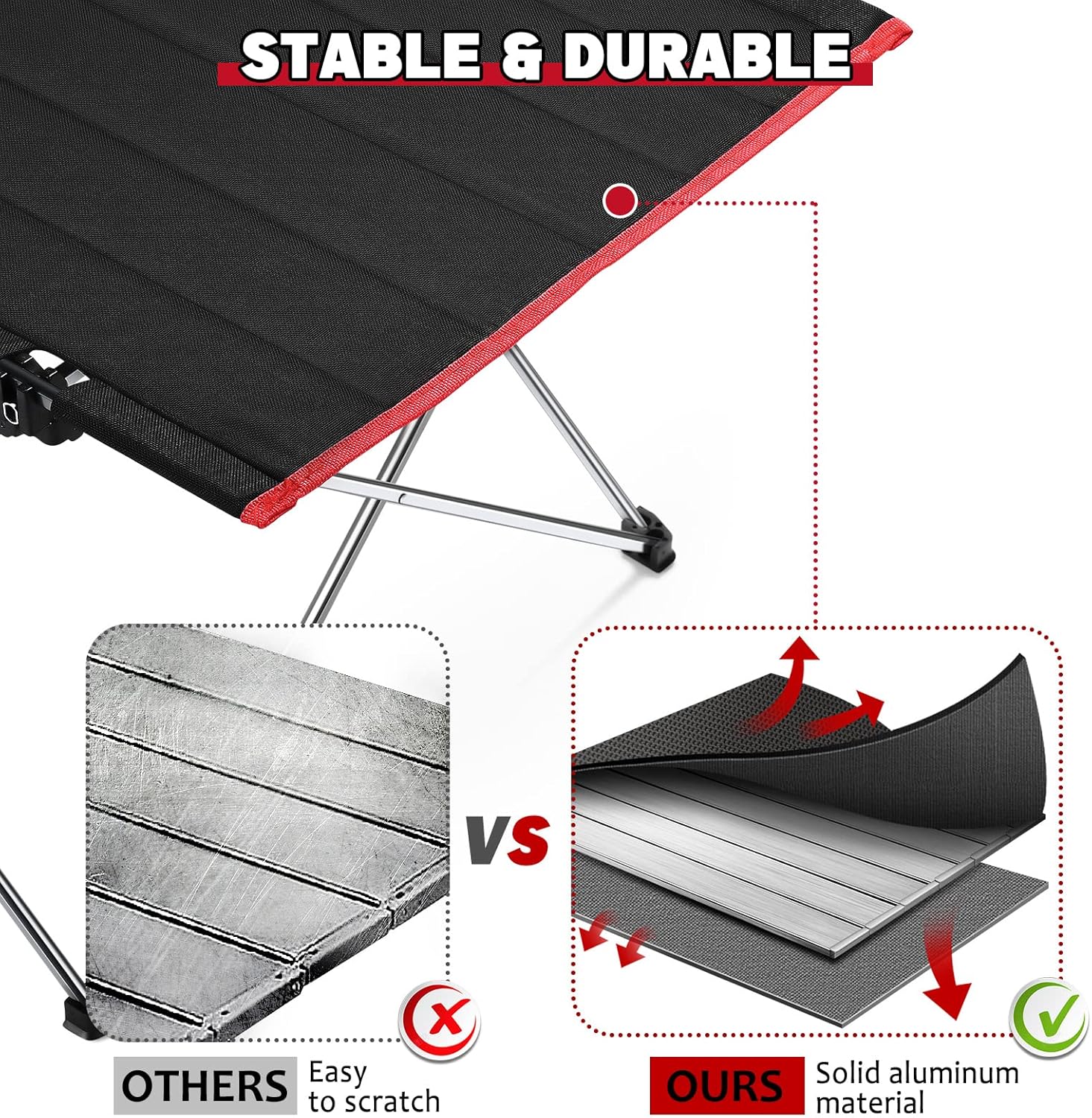 Outdoor Folding Camping Table Lightweight: Portable Camp Table with Cup Holders and Carrying Bags Outside Camping Tables That Fold Up Lightweight for Outdoor Picnic Beach Hiking Travel Fishing Medium