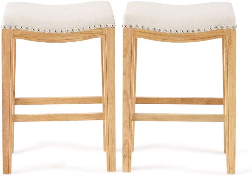 Christopher Knight Home Avondale Backless Counter Stools, 2-Pcs Set, Beige
