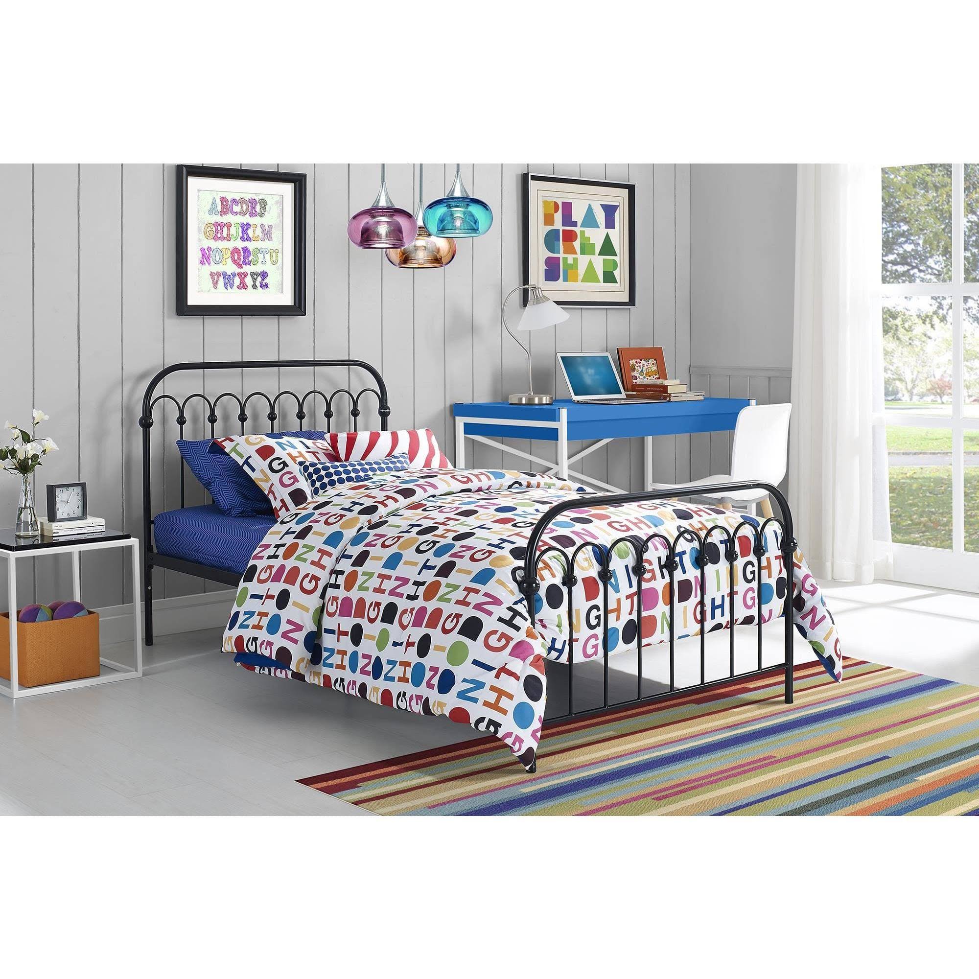 Novogratz Bright Pop Platform Bed, Black, Twin