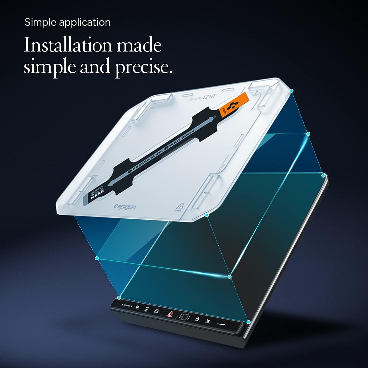 Spigen Tempered Glass Screen Protector [GlasTR EZ FIT] designed for 2022/2021 Mercedes Benz S-Class Dashboard Touchscreen - Matte/Anti Fingerprint Pack of 2