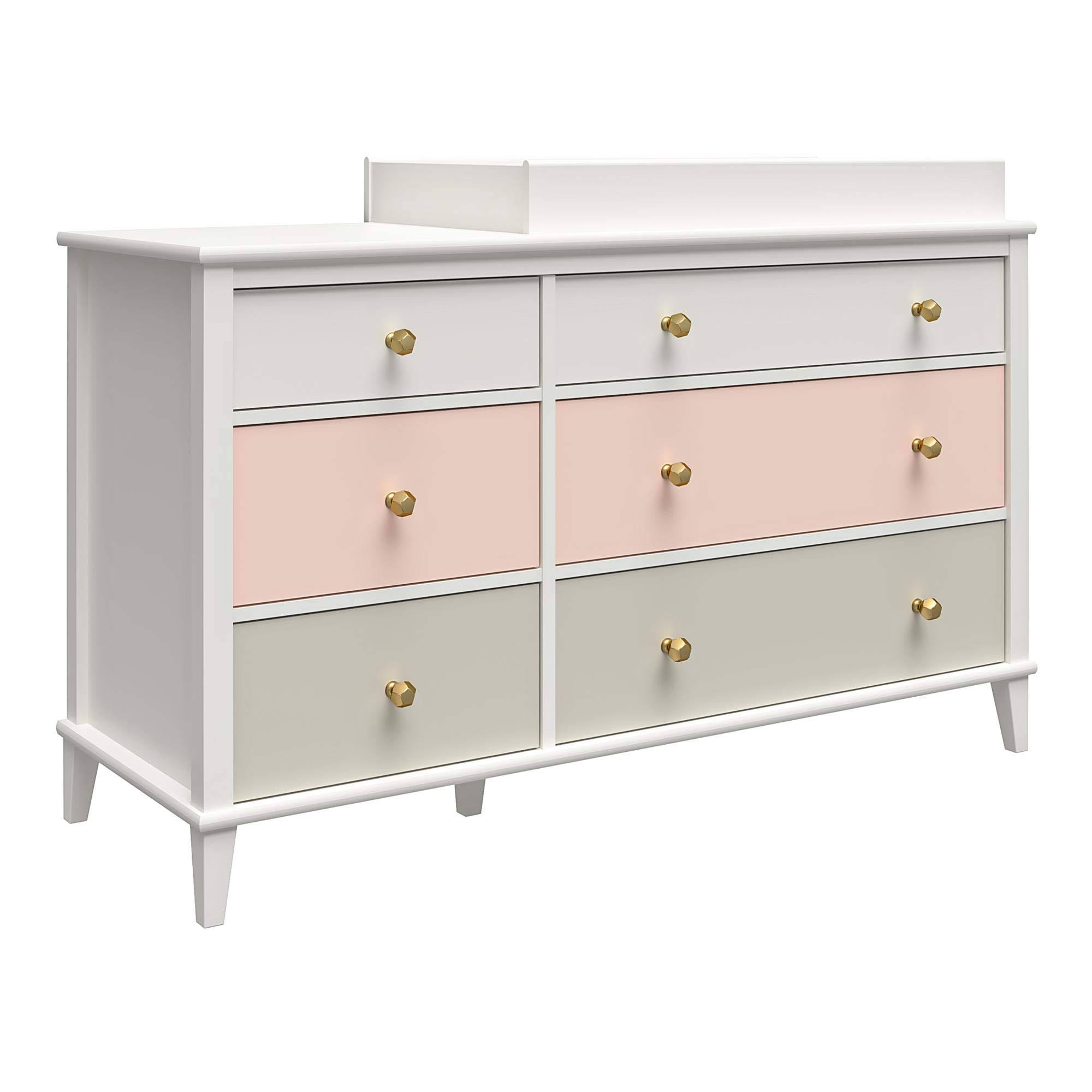 Little Seeds Monarch Hill Poppy 6 Drawer Changing Table, Peach/Taupe