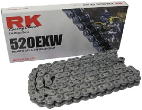 RK Racing Chain 520EXW-120 (520 Series) Steel 120 Link Extreme Performance Off-Road and ATV XW-Ring Chain with Connecting Link