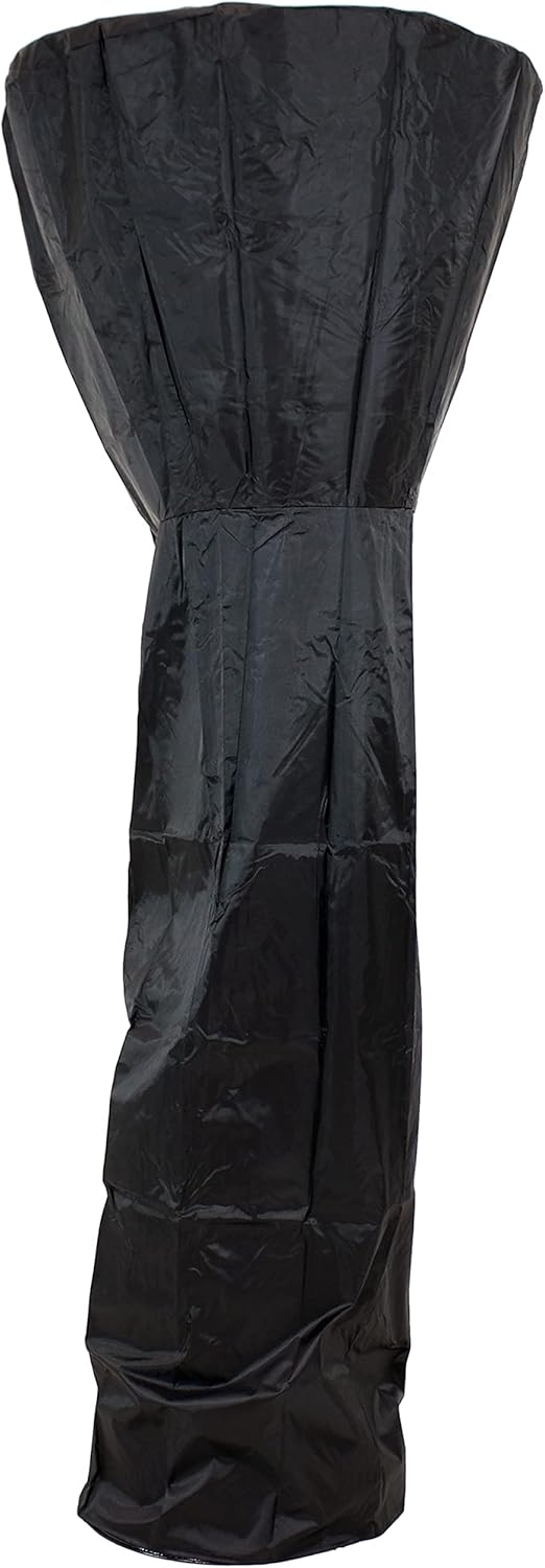 Sunnydaze Outdoor Patio Heater Cover - Black 210D PVC - Durable and Weather-Resistant - Features Top to Bottom Zipper Closure - For Use with Standup Propane Heaters - 7-Foot