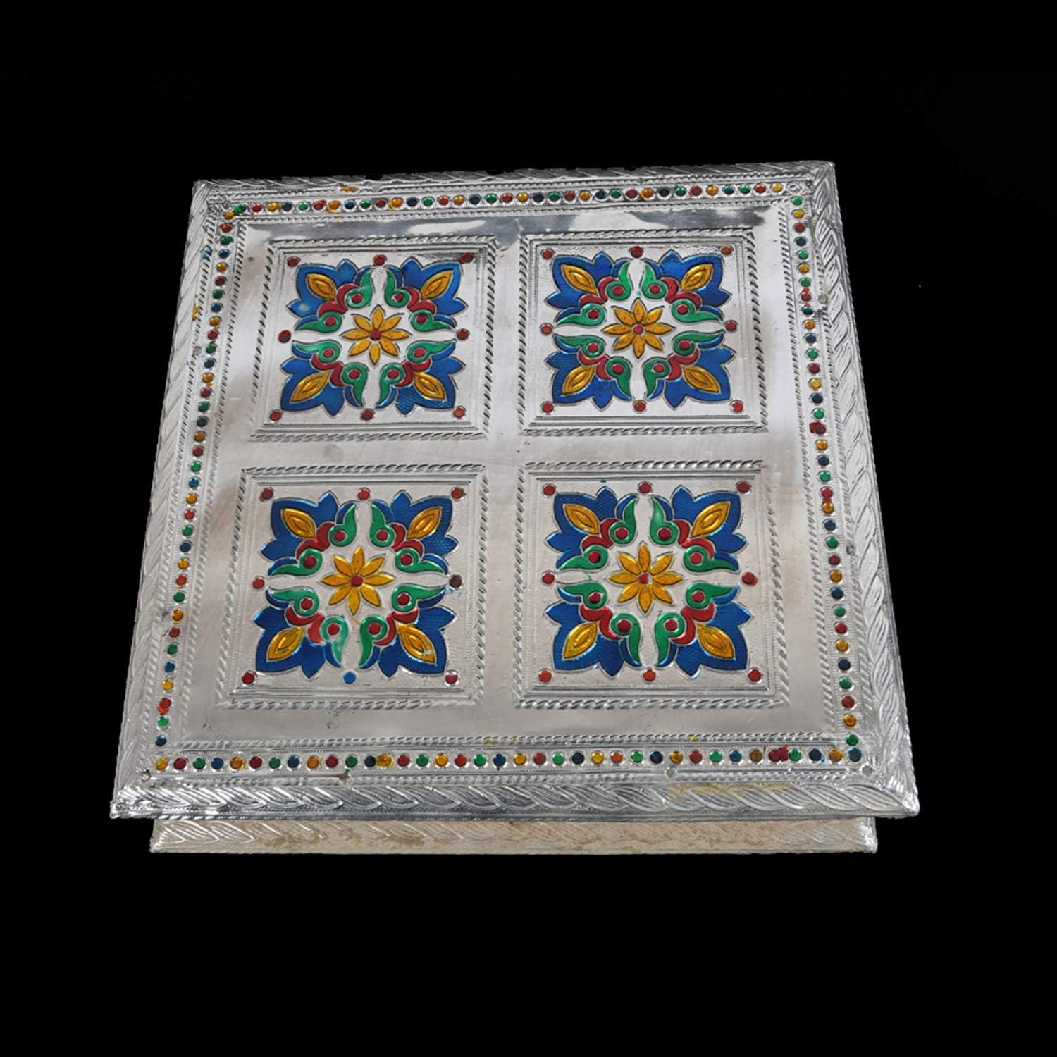 Dry Fruit Box For Home Decoration, Diwali Gift Box, Wooden Gift Box, Meenakari Box, Handicraft Items, Wedding Favor Gift Box For Home Decor By TRENZO JAIPUR. Pack of 2