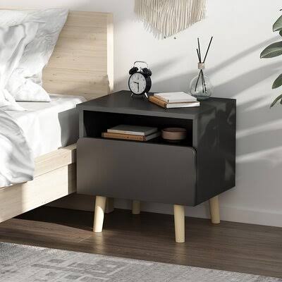 Rothermel Nightstand Wade Logan Color: Black