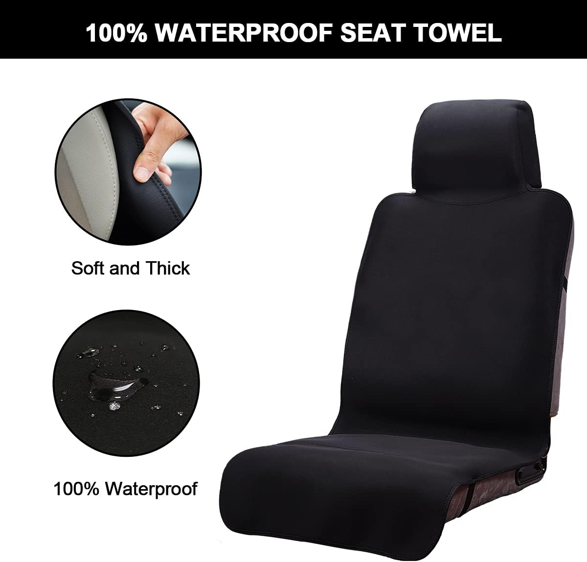 Premium Waterproof Seat Cover Towel - INFANZIA Upgraded Car Seat Towel Protector Neoprene Universal Fit, 100% Washable & Removable Non-Slip Sweat Carseat Towel Cover, Perfect for Gym/Yoga/Workout Pack of 2
