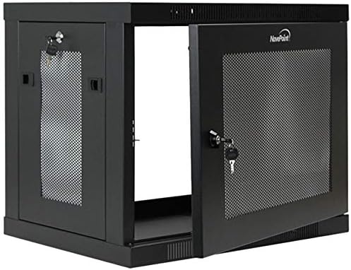 NavePoint 9U Wall Mount Rack Enclosure Server Cabinet 16.5 Inch Deep, Switch-Depth Perforated Door Lock