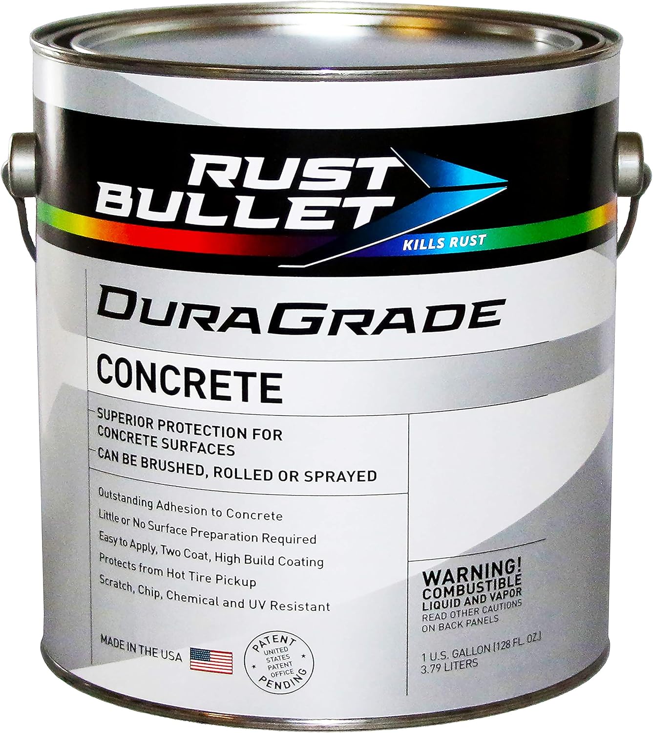 Rust Bullet DuraGrade Concrete High-Performance Easy to Apply Concrete Coating in Vibrant Colors for Garage Floors, Basements, Porch, Patio and more - 5 Gallons, Jet Black