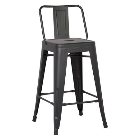 Christies Home Livin Marco Steel 24 in. Low Back Counter Stool - Set of 2