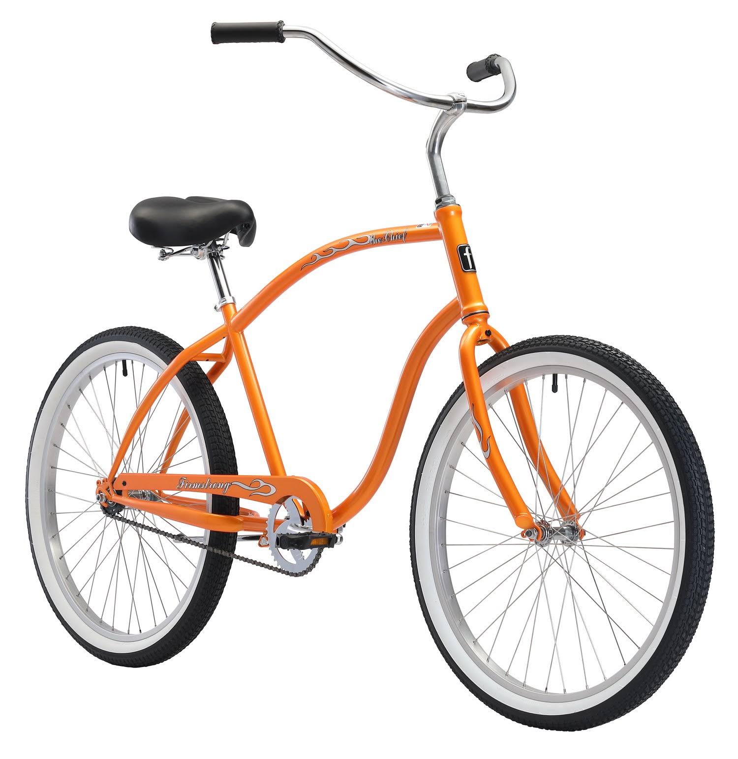 Firmstrong Chief Man 26 in. Single Speed Beach Cruiser Bicycle, Orange