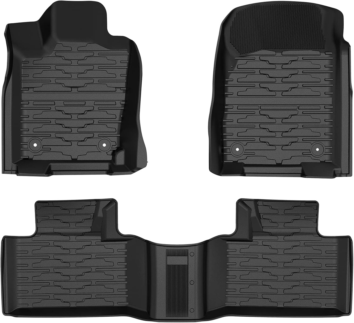 Floor Mat Liner Compatible with Grand Cherokee/Durango 2016 2017 2018 2019 2020 2021, Medesasi OEM Front & 2nd Seat Floor Mats Liners, Black, All-Weather Guard
