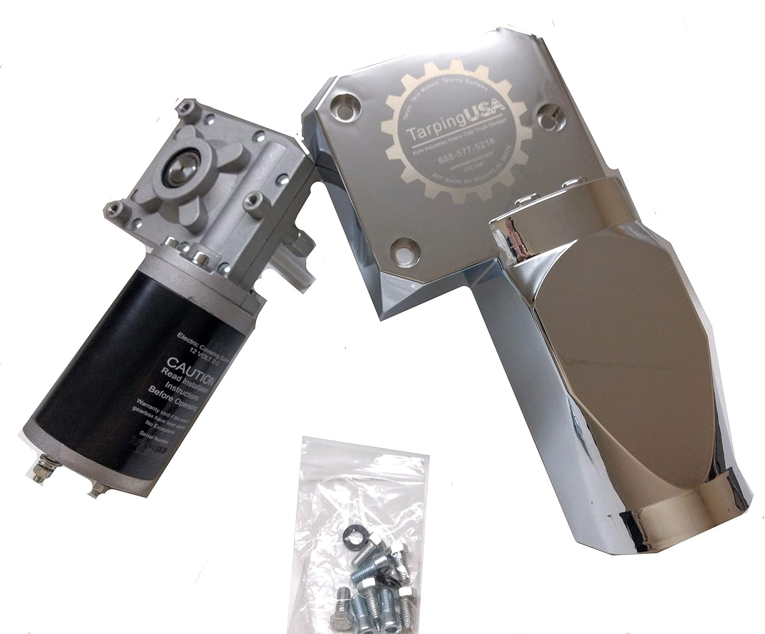 Kym Industries Apache Series Tarp Motor for Dump Truck 1.5hp 50:1 Universal 12V Electric Tarp System Motor