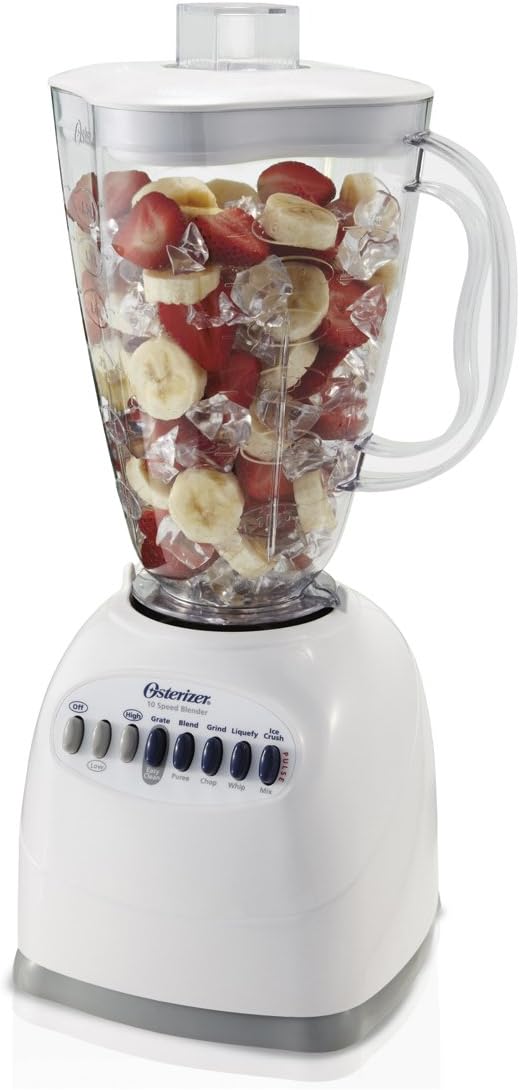 OSTER 6640 ampndash NP1 10-Speed Blender with Plastic Jar, 48 Ounce, White Pack of 2