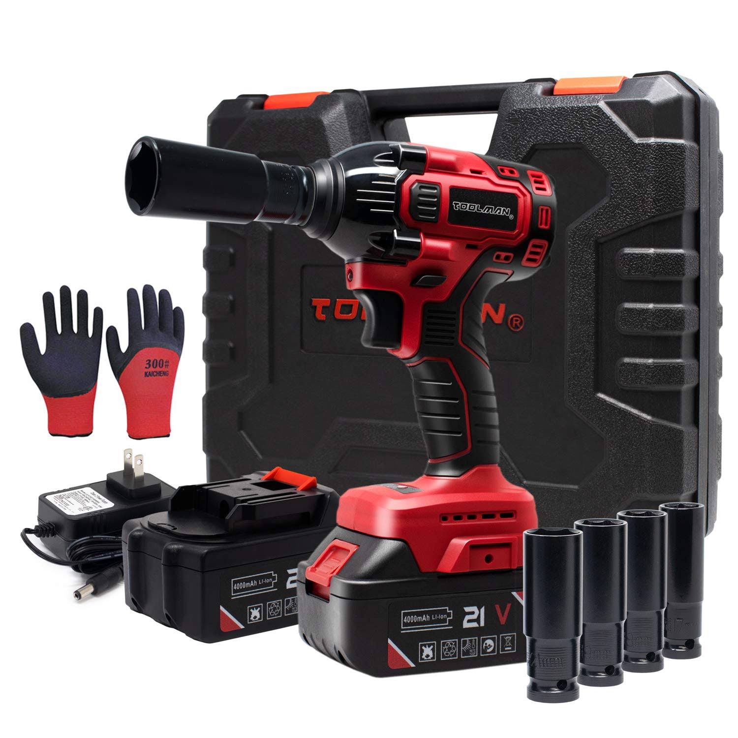 Toolman Impact Wrench Kit 21V with Drill Set 8 Pcs for Heavy Duty