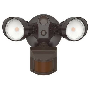 Morris 72562 LED Motion Activated Security Flood Lights Dual Head 24 Watts Bronze 3000K