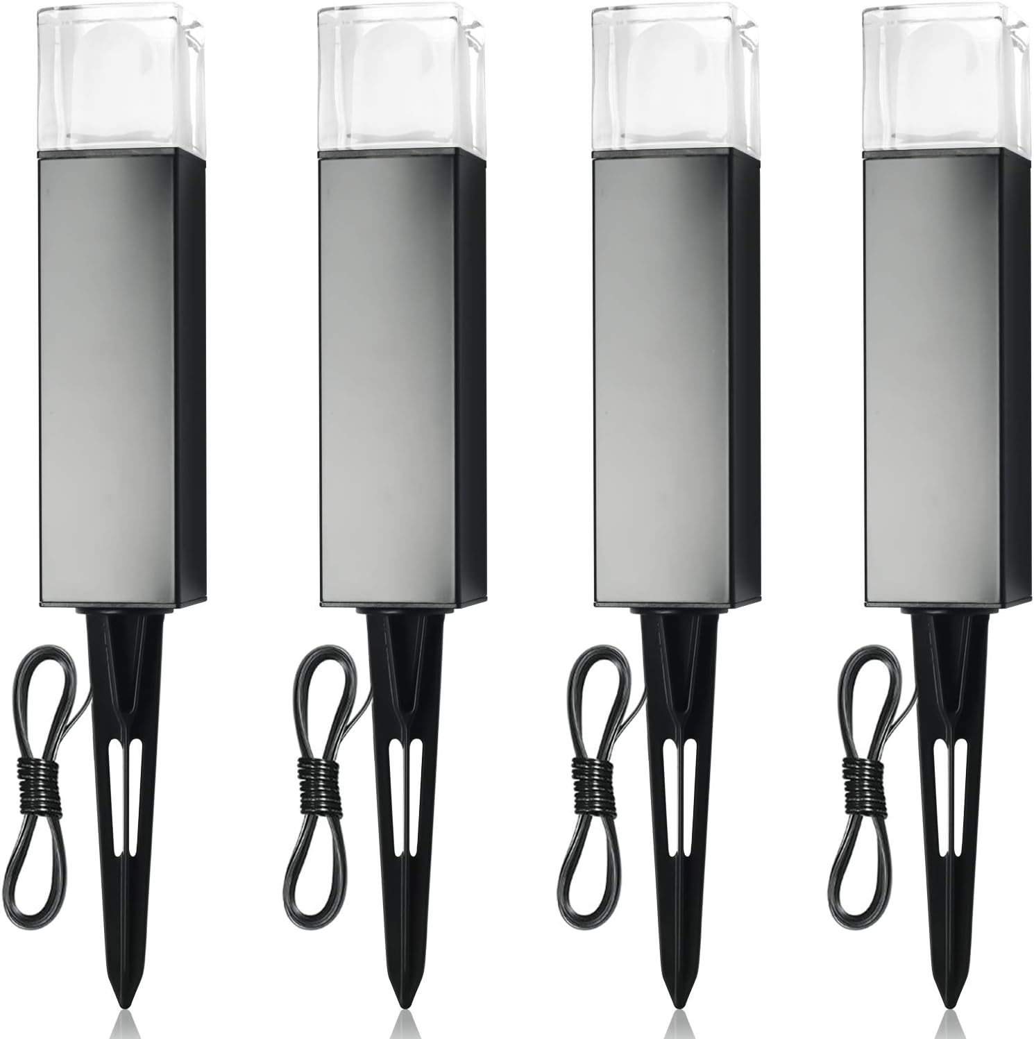 Outdoor Landscape Lighting Low Voltage Garden Landscape Lights Pathway Lights Yard Lights Driveway Lights, Aluminum Construction Waterproof 12V 3W 3000K Warm-Yellow Light（4-Pack）