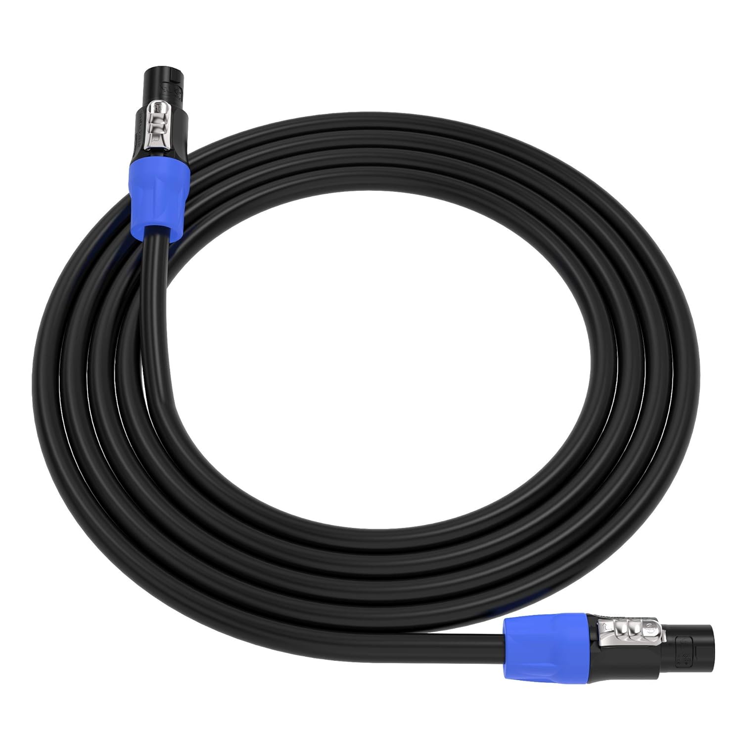 ChromaLeaf Canare 4S11 11AWG Professional Professional Speaker Cable | 4-Pole Genuine Neutrik speakON | Black | 3 Feet | Assembled in The USA Pack of 2