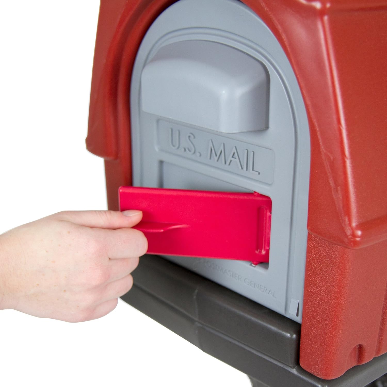 Simplay3 Rustic Red Barn Plastic Residential Mailbox & Post Mount Combo Kit with 2 Access Doors Pack of 2