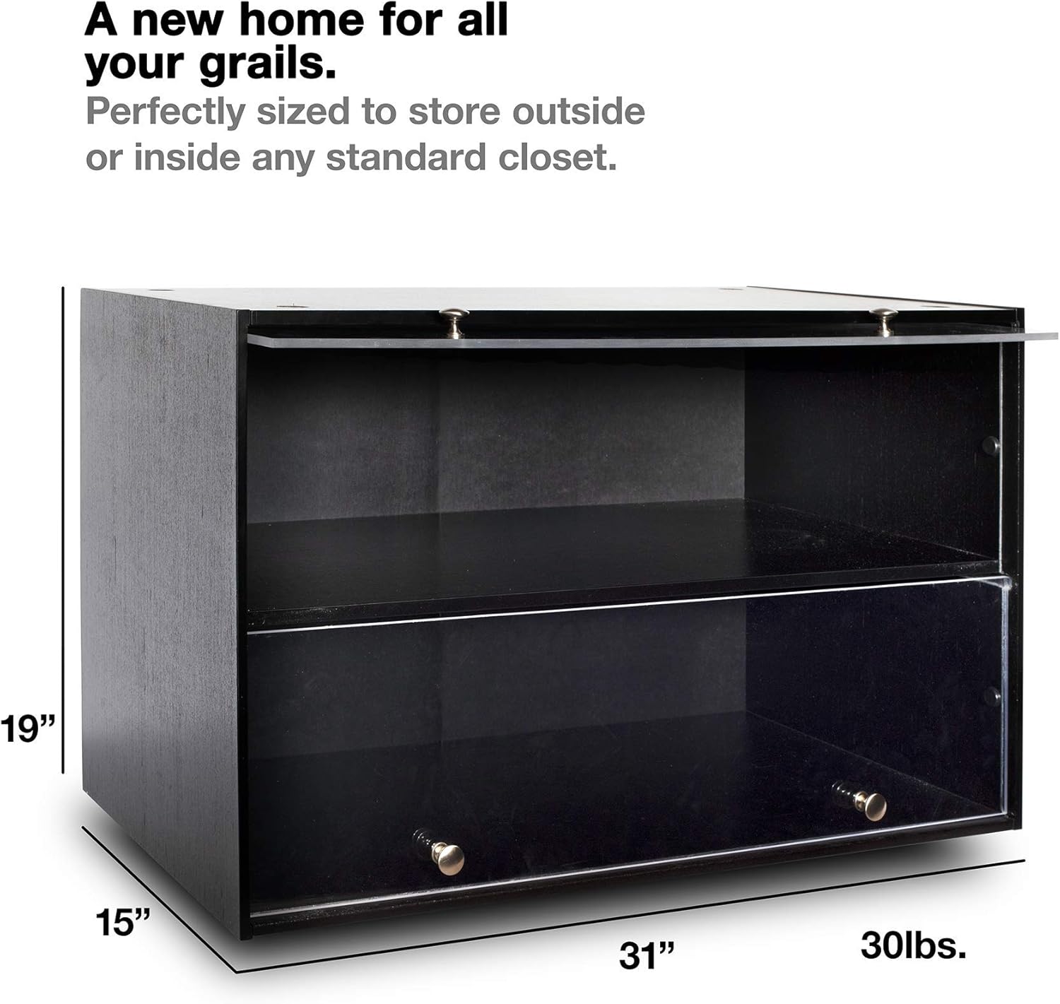 Sneaker Throne Shoe Rack with Lights for Up to 6 Pairs of Shoes, Black - Sleek Wood Shoe Shelf with Sliding Doors for Bedrooms, Outdoors, Garages - Premium Shoe Organizers and Storage for Closets