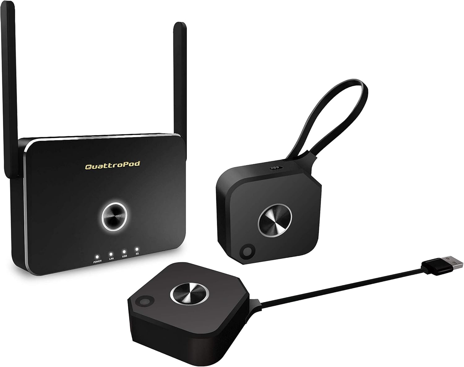 QuattroPod Mini | 5G WiFi Wireless Presentation Facility HDMI Transmitter & Receiver for Streaming 4K from Laptop, PC, Smartphone to HDTV/Projector (2T1R) [2022 OTA Update]