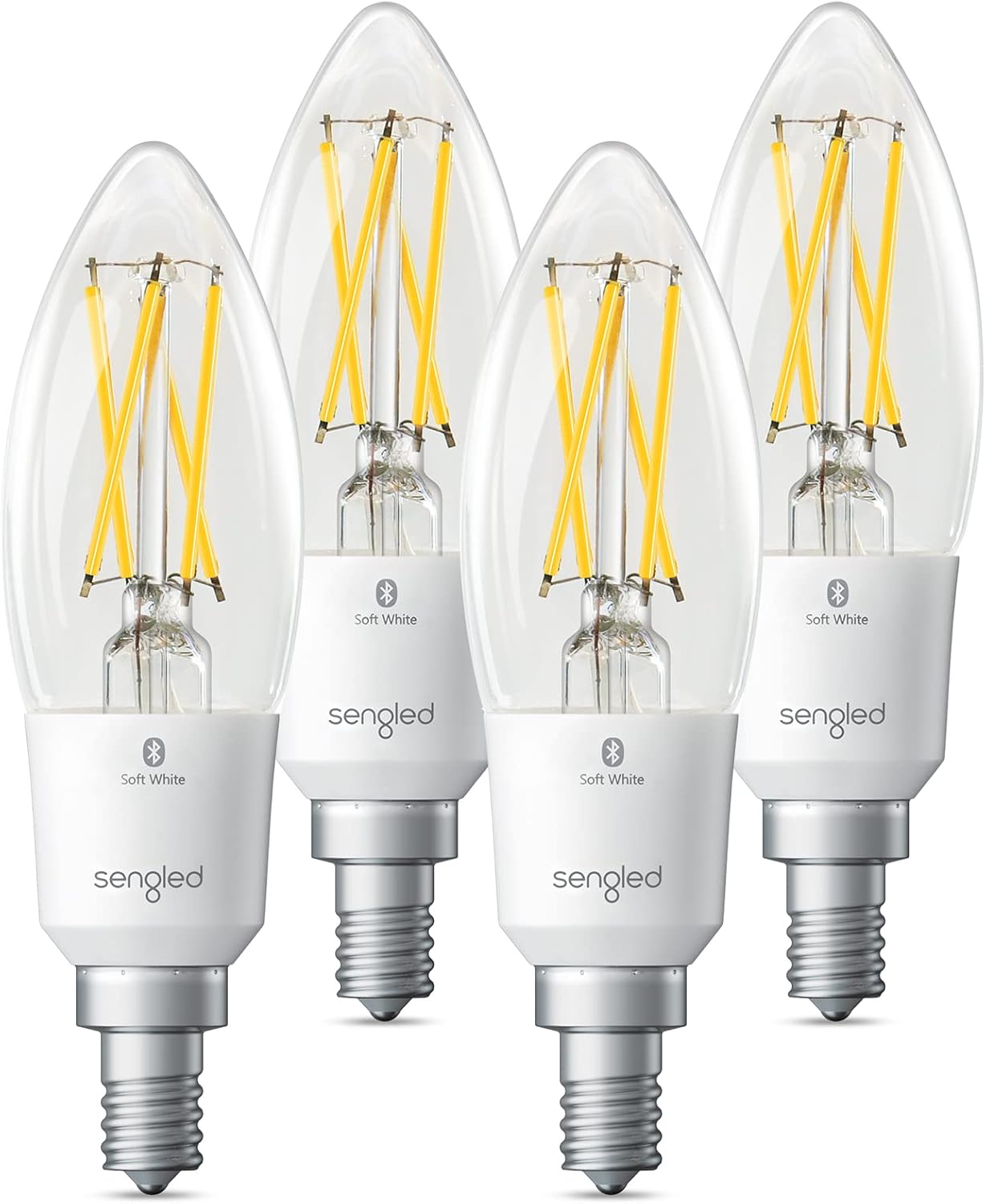 Sengled Alexa Light Bulb, E12 Base Candelabra Smart Led Bulbs, Bluetooth Smart Light Bulbs That Work with Alexa Only, Color Changing RGBW ,No Hub Required, 450LM 5W(40W Equivalent),B11 Bulbs,4 Pack Pack of 2