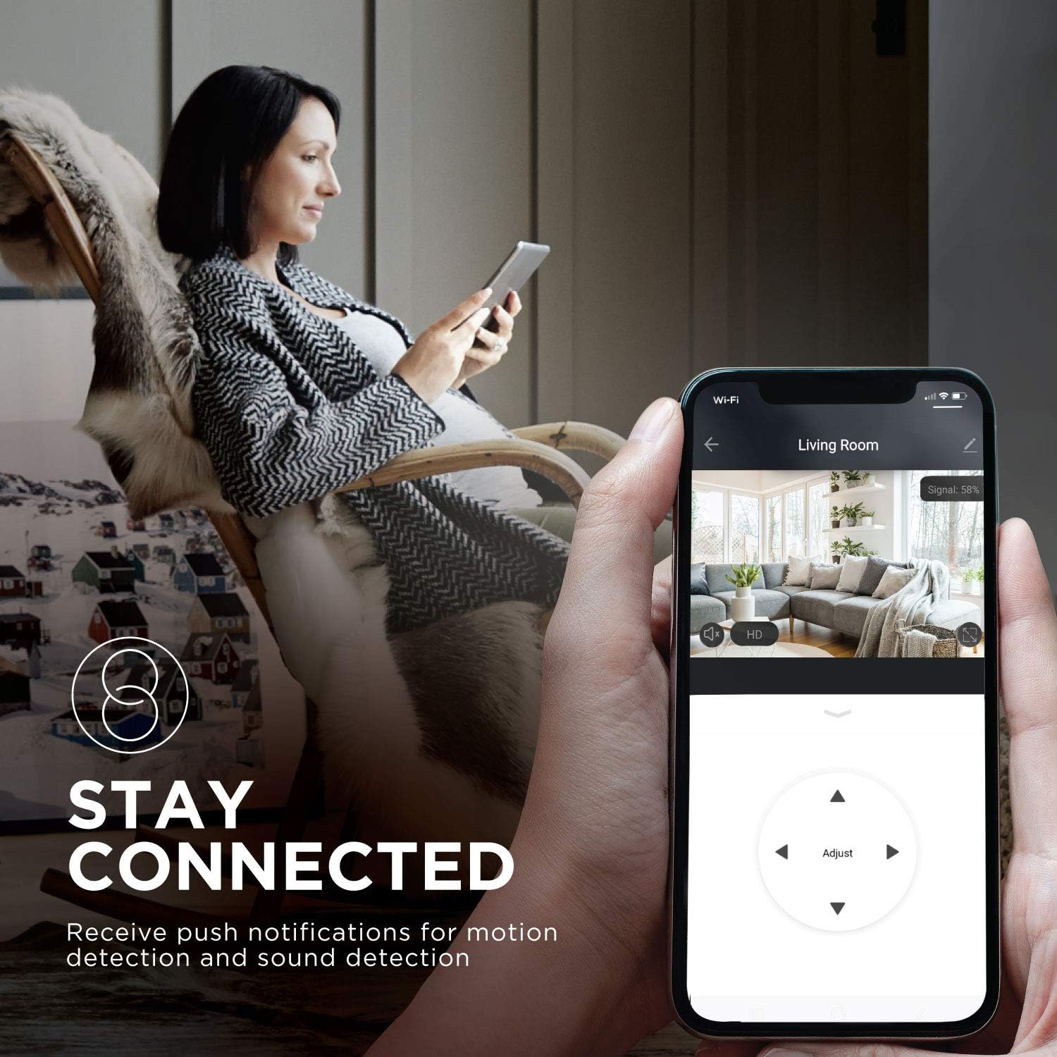 Home Zone Security Pan/Tilt Indoor Camera - Smart Home Wireless 2.4GHz Indoor 1080P Security Camera with Object Motion Tracking, Works with Alexa Pack of 2