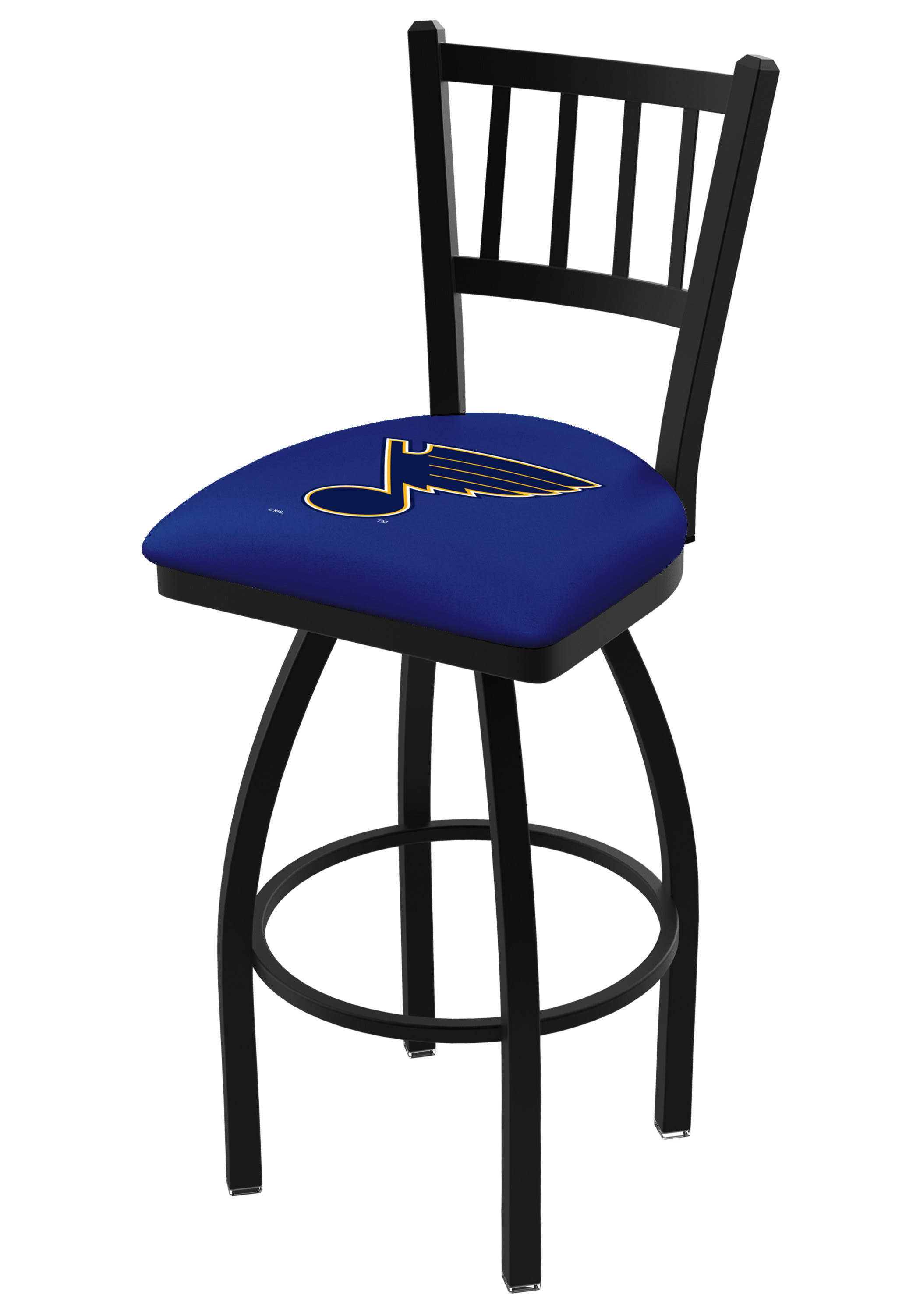 St. Louis Blues HBS Blue Jail Back High Top Swivel Bar Stool Seat Chair (30x22)