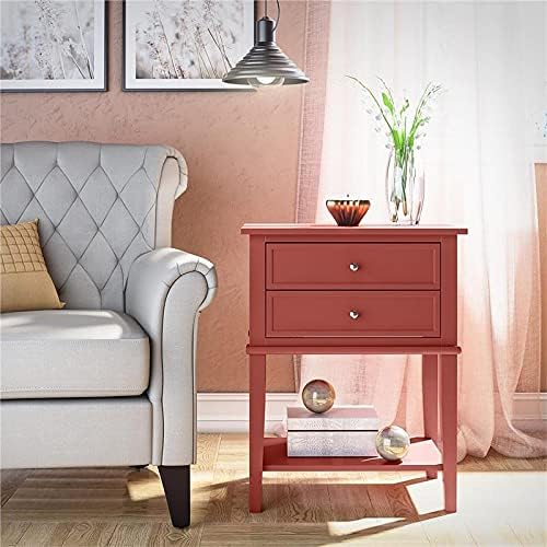 Ameriwood Home Franklin Accent Table with 2 Drawers in Terracotta