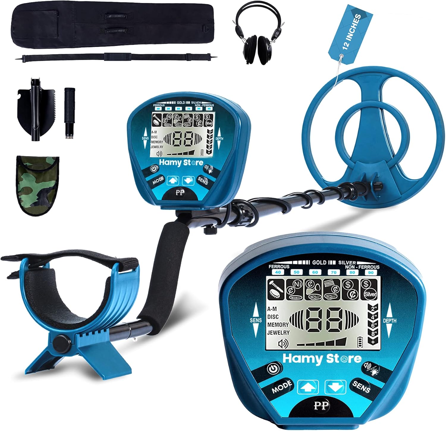 Professional Metal Detectors for Adults & Kids Waterproof - 12'' IP68 Waterproof Search Coil, 6 Modes - Professional High Accuracy Gold Detector with LCD Display, Advanced DSP Chip, Tool&Accessories