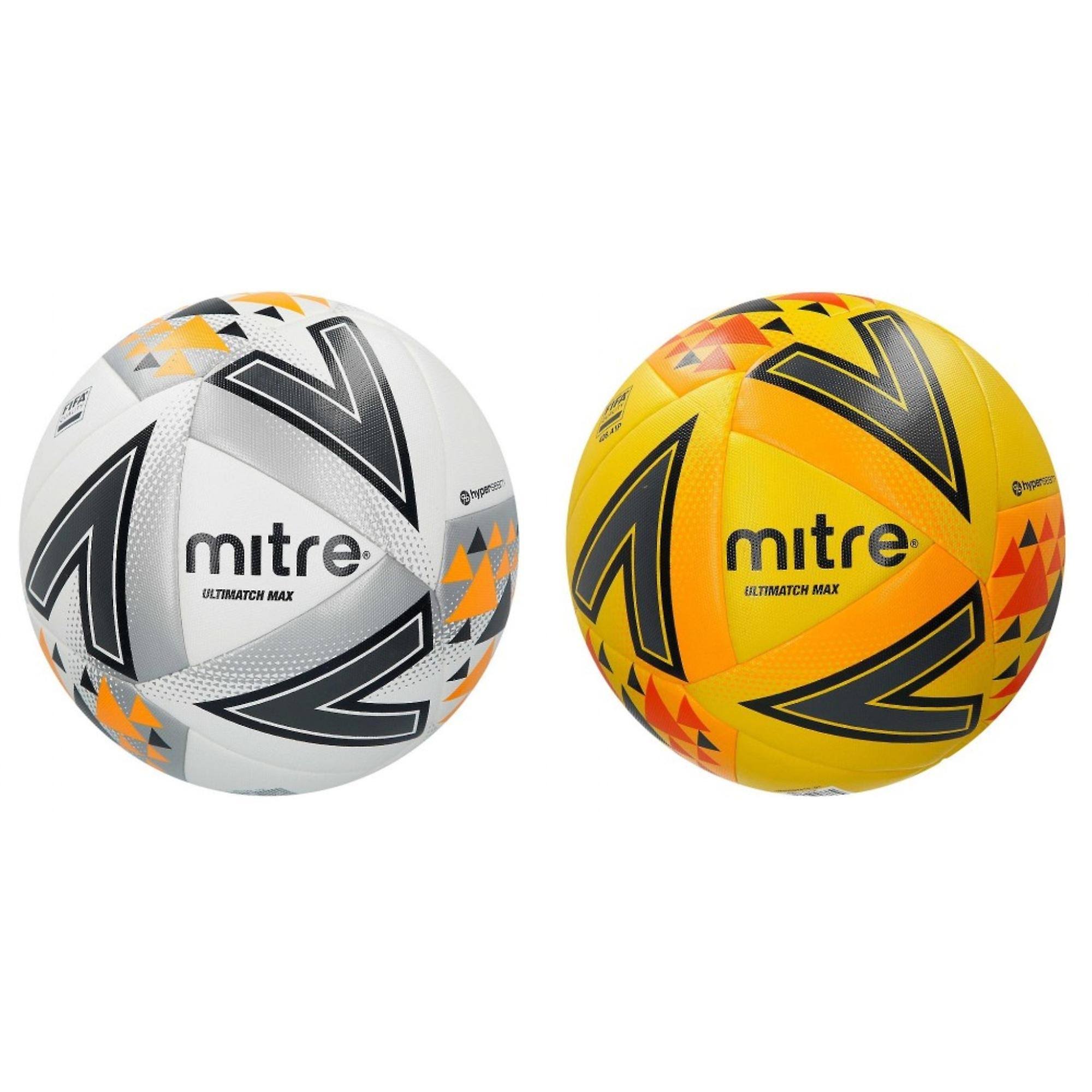 Mitre Ultimatch Max Match Football Yellow/Orange/Black 5