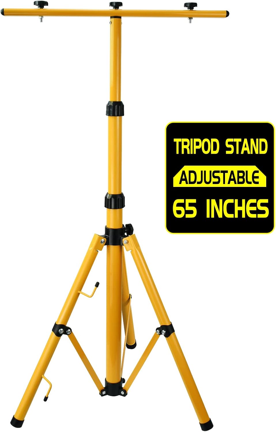 LIFORVE Height Adjustable LED Work Light Tripod Stand 5.4 Feet, Aluminum Heavy Duty Tripod Stand for Flood Light, Retractable Portable Light Stand, Tripod Light Stand for Construction Light