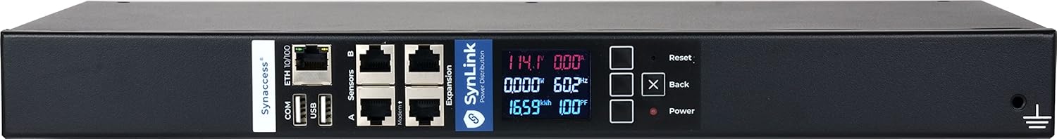 Synaccess SynLink Switched Power Distribution Unit (PDU) 120V/20A (8) Outlets - 1U Horizontal Mount C20 Input - Remote Outlet Management ((8) C13 Receptacles)