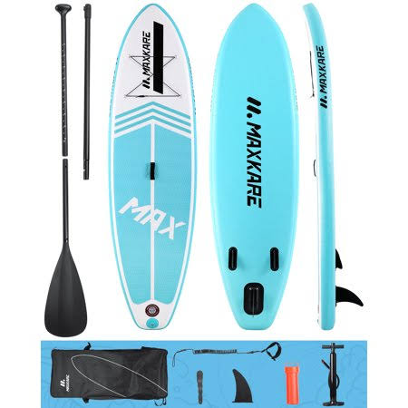 Maxkare Inflatable Stand Up Paddle Board Sup Inflatable Paddle Board with Paddleboard Accessories Triple Action Pump, Blue
