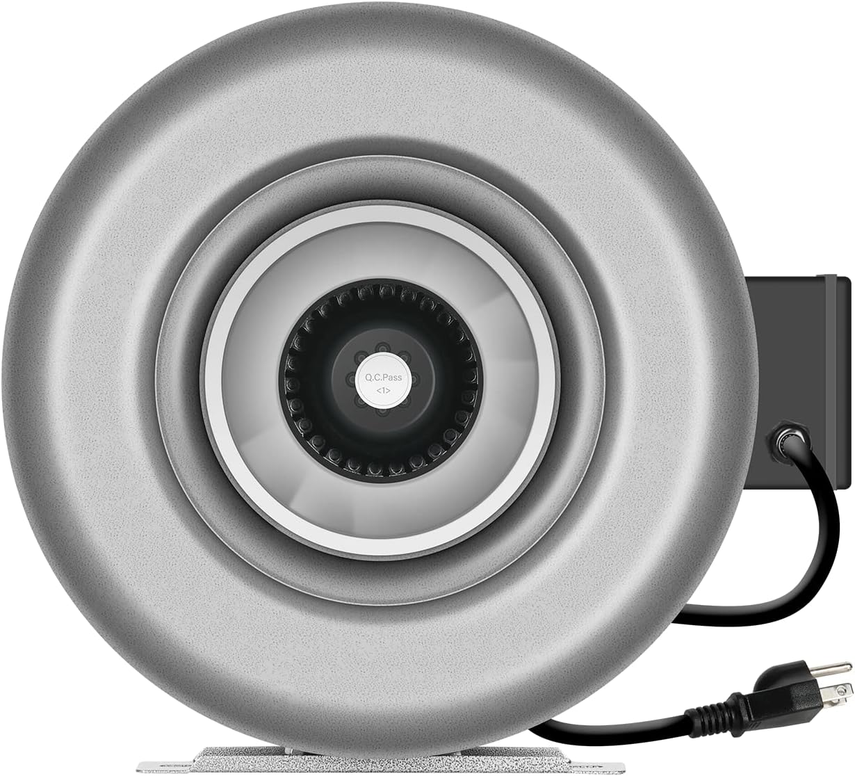 iPower GLFANXINLINE8 8 Inch 750 CFM Inline Duct Ventilation Fan HVAC Exhaust Blower for Grow Tent, Grounded Power Cord, Grey