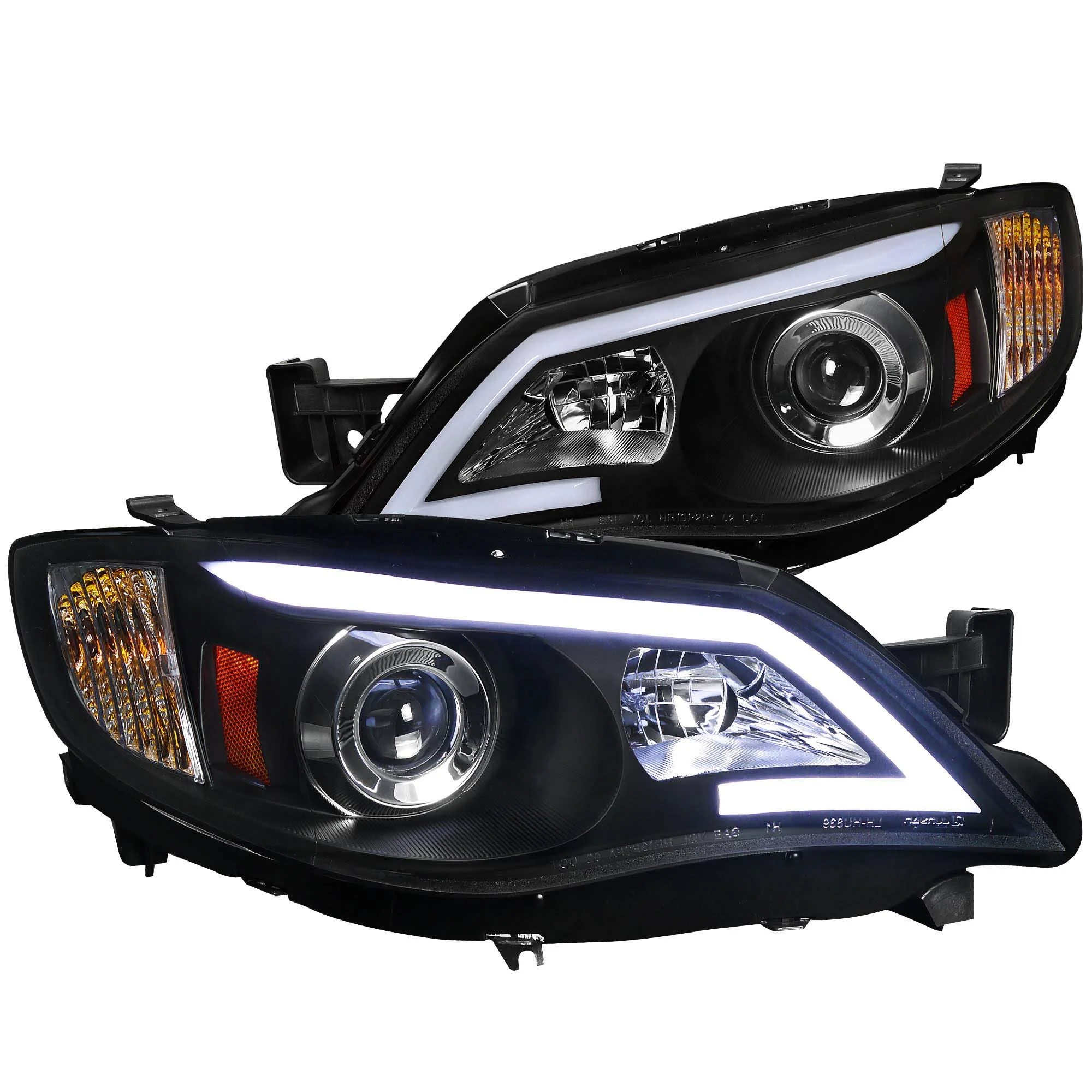 Spec-D Tuning 2008-2011 Subaru Impreza LED DRL Black Projector Headlights
