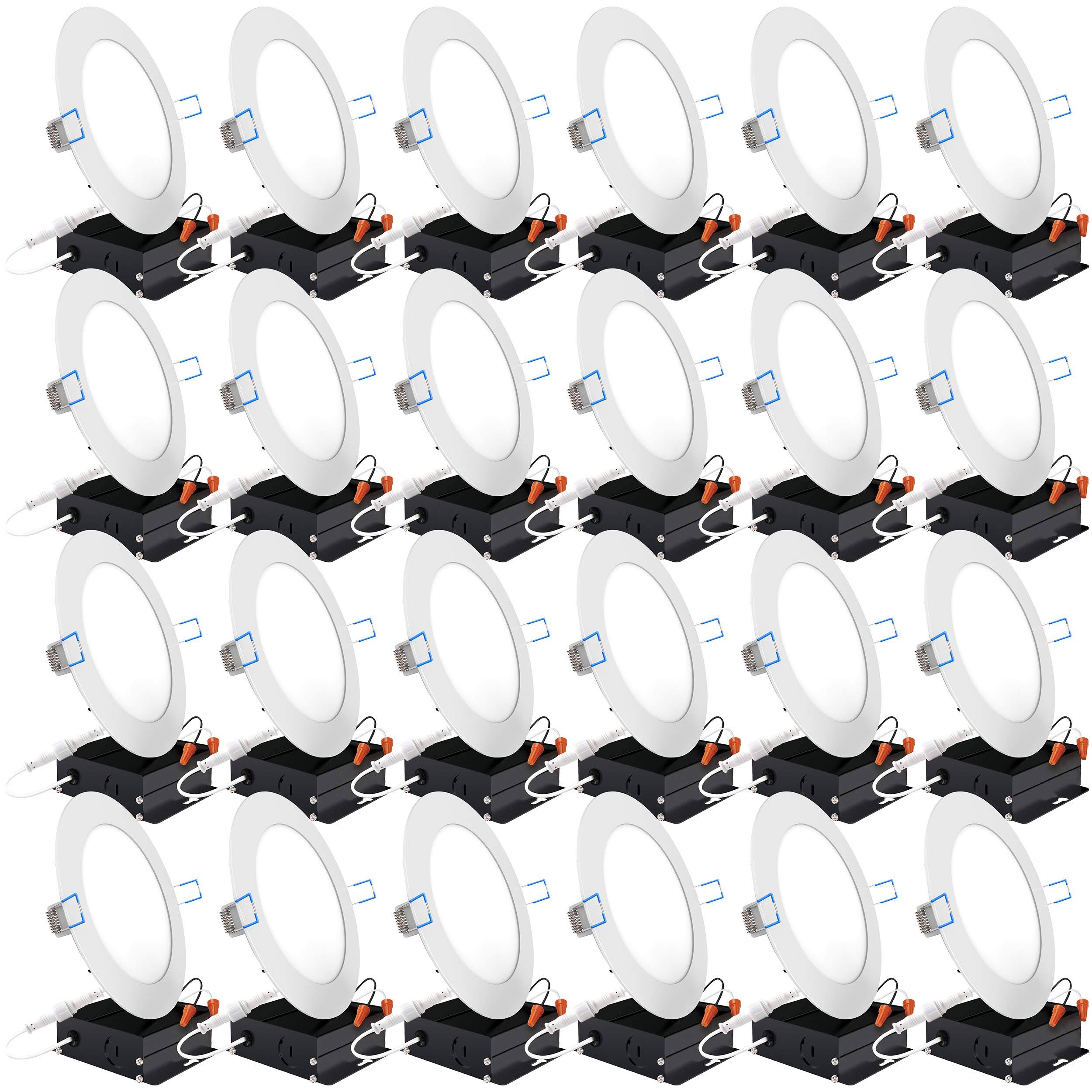Sunco Lighting 24 Pack 6 inch Slim LED Downlight with Junction Box, 14W\x3d100W, 850 lm, Dimmable, 4000K Cool White, Recessed Jb - Ajnaraintegrity