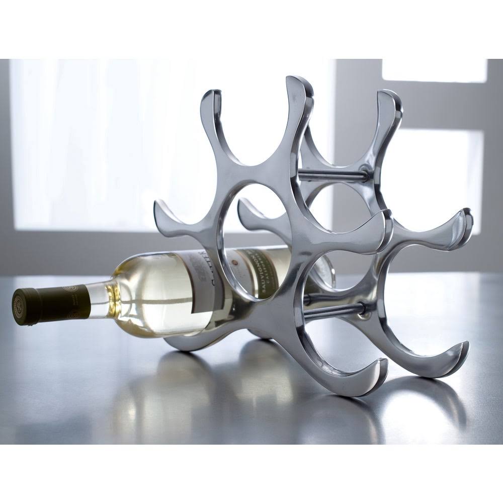 Kindwer 6 Bottle Black Aluminum Wine Rack (A1383)