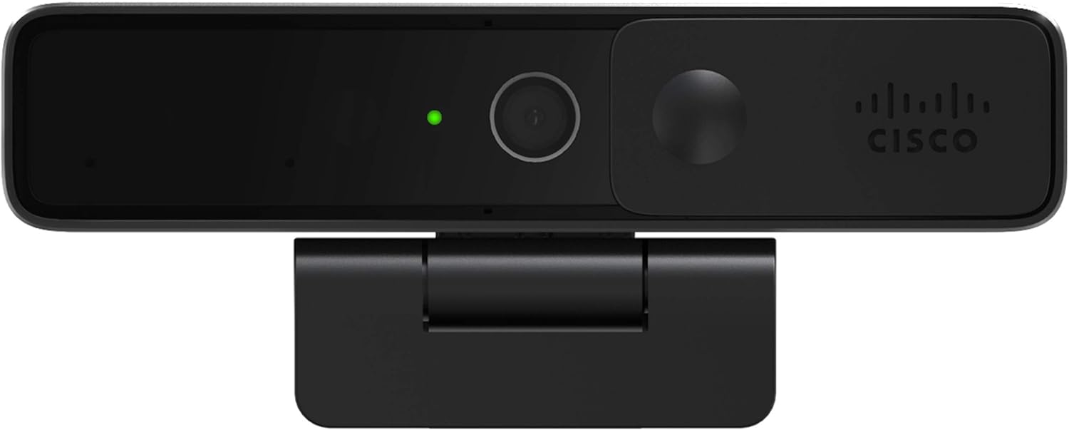 Cisco Webex Desk Camera with up to 4K Ultra HD Video, Dual Microphones, iHDR Enabled Low-Light Performance, Carbon Black, 1-Year Limited Hardware Warranty (CD-DSKCAM-C-US)