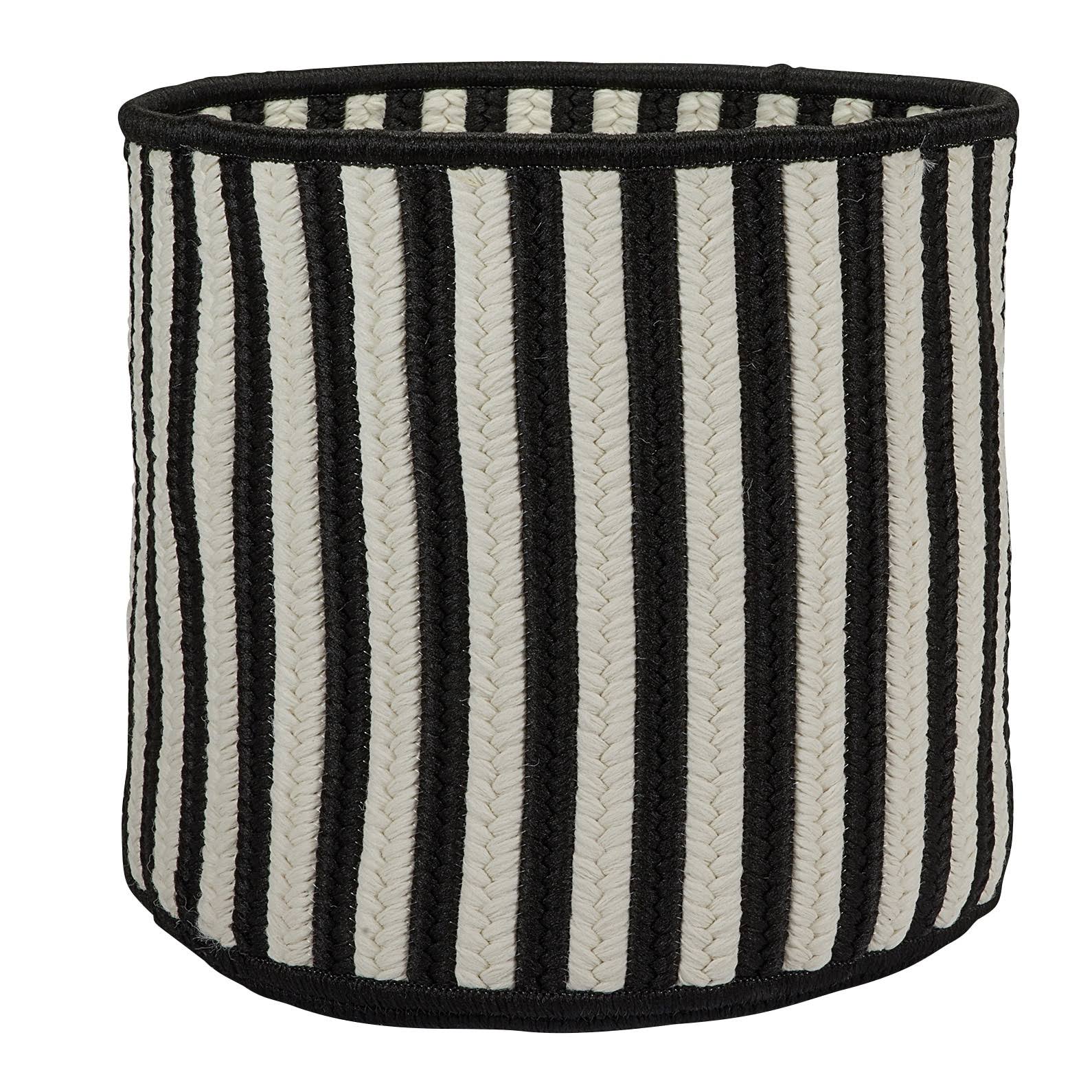 Colonial Mills Baja Stripe Black 12x22x12x22x10x22 Storage Basket