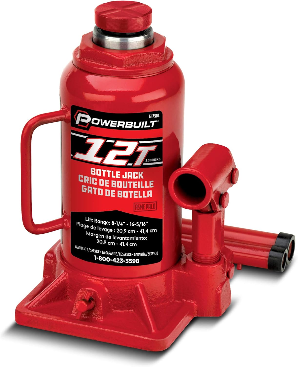 Powerbuilt 647501 Heavy Duty 12-Ton Bottle Jack