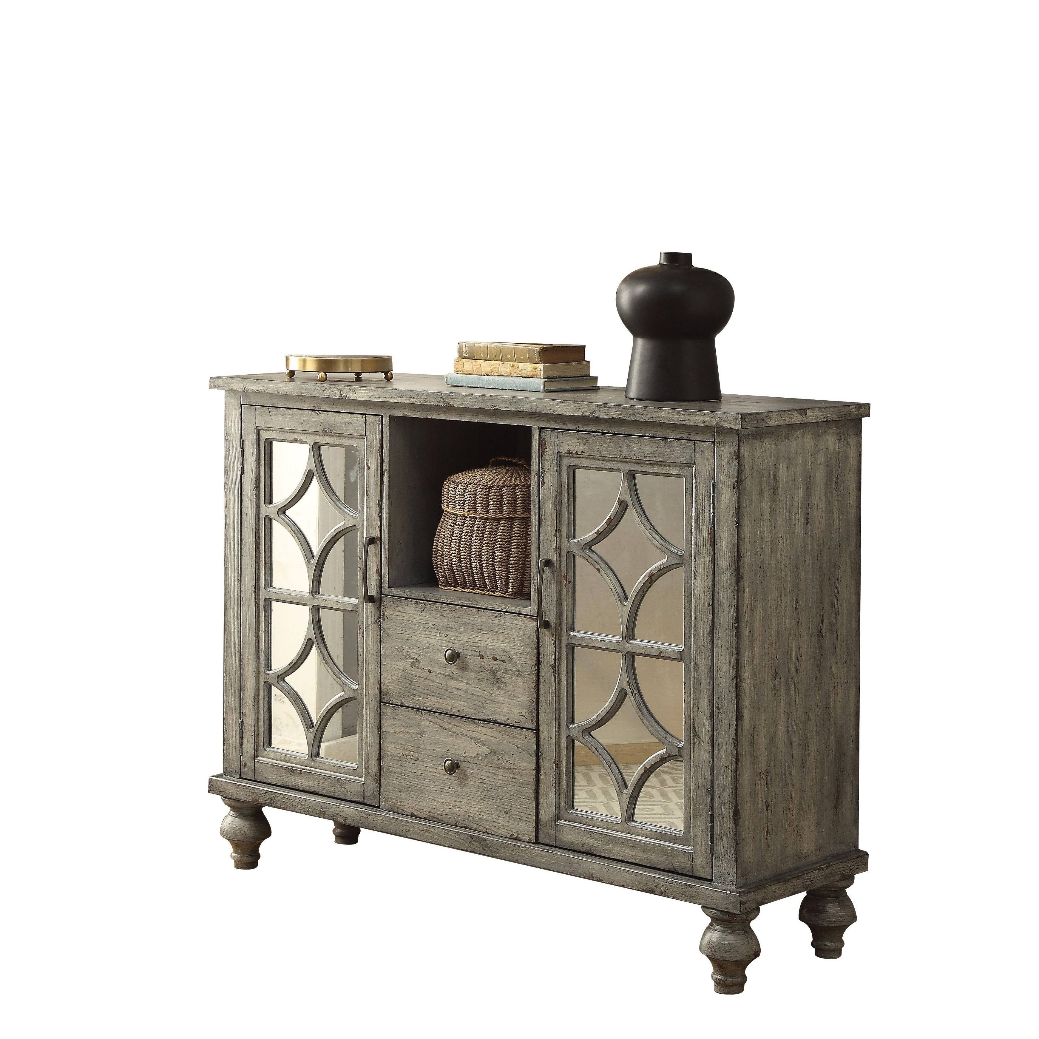 Acme Velika Console Table Weathered Gray