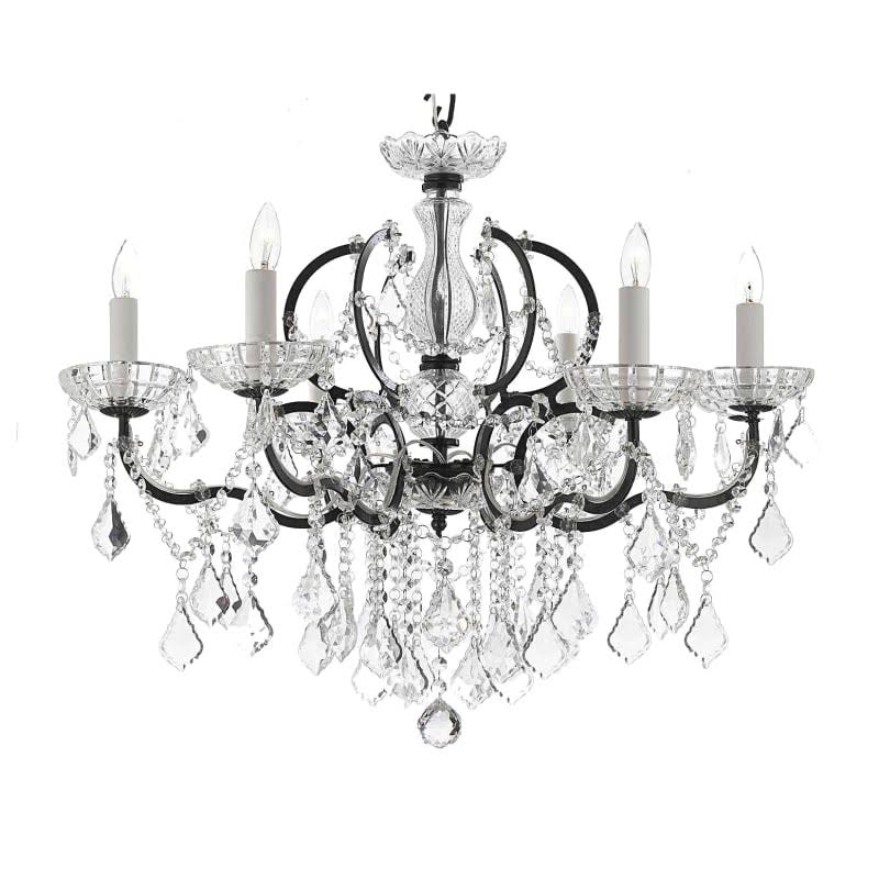 Harrison Lane Versailles 6-Light Crystal Chandelier, Black