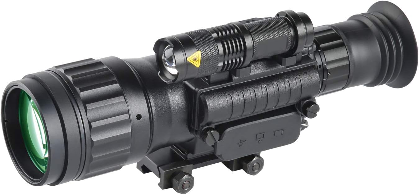 4.5X Day/Night Rifle Scope, Colorful Digital Night Vision Riflescope for Hunting, 1080p HD Video Recording & Photos, Playback Function & TF Card Included