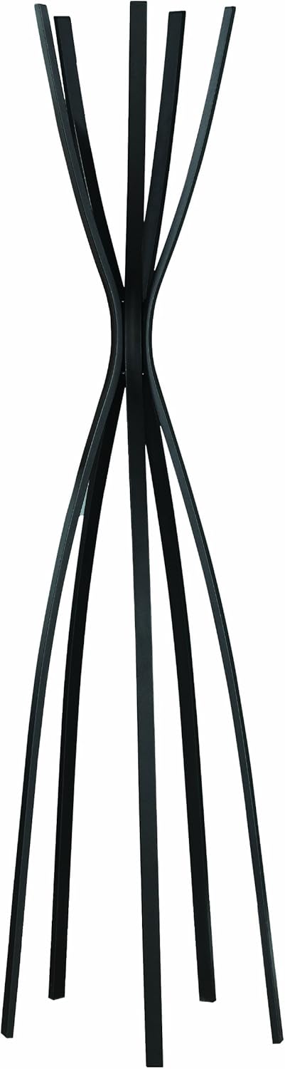 Monarch Metal Contemporary Coat Rack, 72-Inch, Satin Black