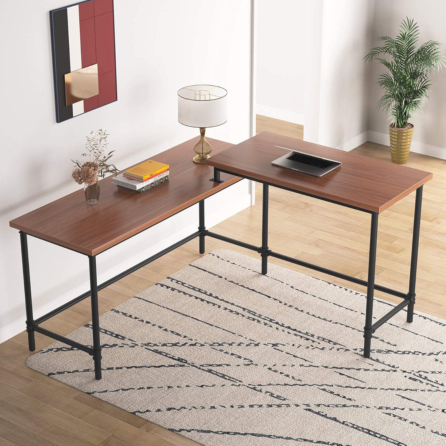 Tribesigns L Shaped Computer Office Desk, 55 Inch Large Sit-Standing Corner Desk, Modern Simple Study Writing Gaming Workstation PC Laptop Table for Home Office Pack of 2