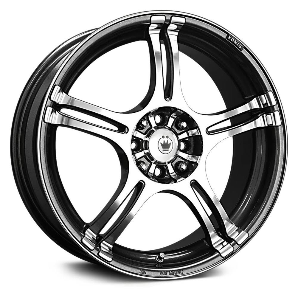 Konig 48A Incident 13x5.5 4x100/4x114.3 +38et Graphite Machined Face Wheel