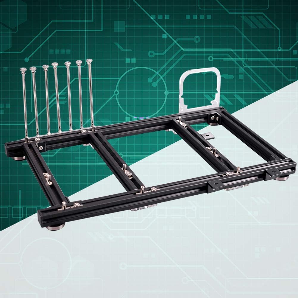 ATX Motherboard Test Bench Best for Overclocking Test, ATX Computer Open Air Frame ATX Case PC Test Bench for Games/Cooling, Aluminum DIY Computer Case for ATX Motherboard Test Bench(Black)